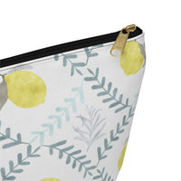 Lemon Tile Accessory Pouch w T-bottom in Aqua